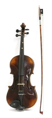 Lot 2012 - Violin 14 1/4"; two piece back, label reads 'Copi de Antonius Stradivarus fecit Saxony fil...