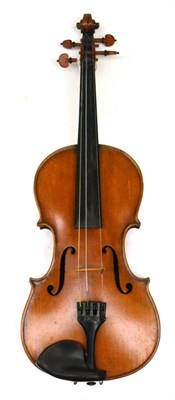 Lot 2018 - Violin 14"; two piece back, ebony fingerboard, Hills pattern boxwood pegs, with remnants of label