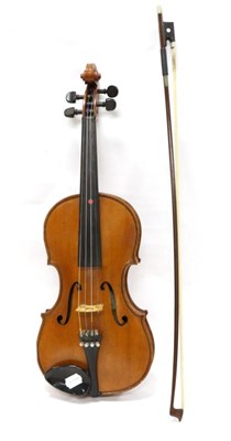 Lot 2020 - Violin 14.25"; one piece back, label reads 'Charles William Nix, A.D. 1899 no4' another label reads