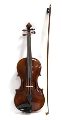 Lot 2021 - Violin 14.25"; one piece back, rosewood pegs, in case with bow