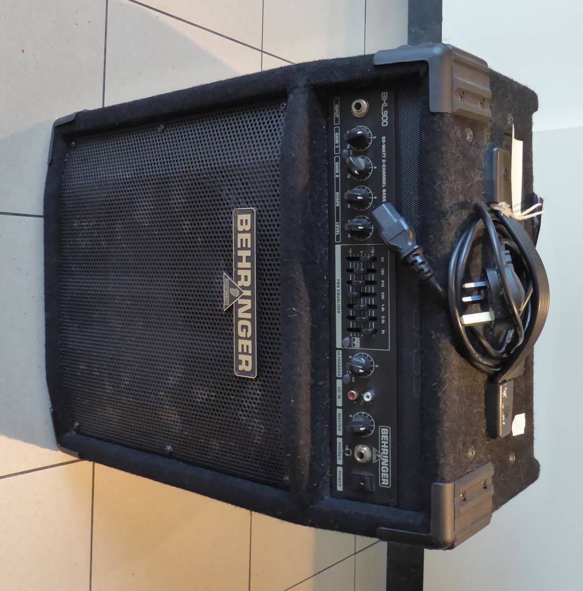 Lot 2036 - Behringer 90W Bass Guitar Amplifier two channel, model no. BX900, with lead