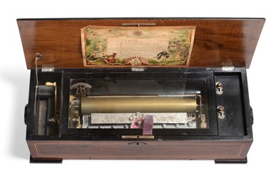 Lot 2057 - Barnett Henry Abrahams Cylinder Music Box playing 12 aires no.3766,  gamme 827, lever wind,...