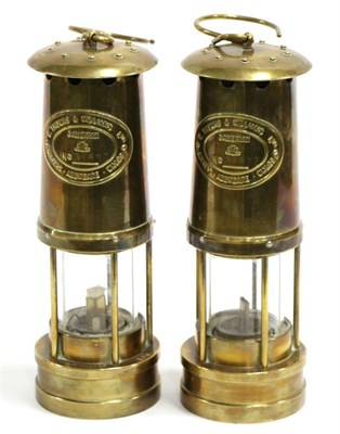 Lot 2073 - Thomas & Williams (Aberdare) A Pair Of Mining Lamps one numbered 35890, the other 37822