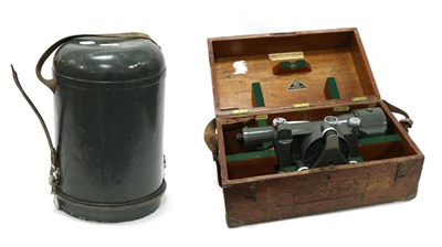 Lot 2090 - Hilger Watts No.2 Microptic Theodolite no.ST200-3/208998, green lacquered in steel dome case;...