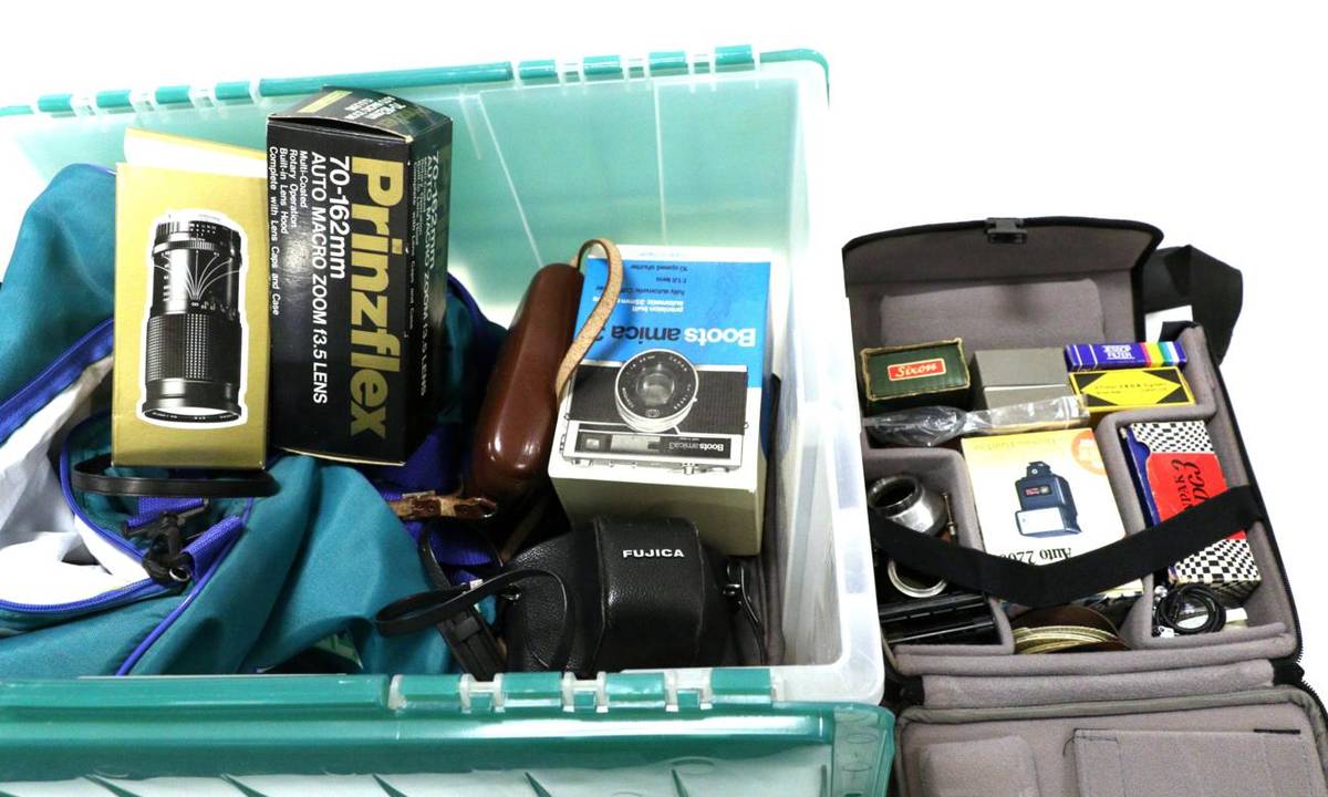 Lot 2199 - Various Cameras And related Items including Fujica ST701, Voightlander Perkeo I; Sunagor Maxima...