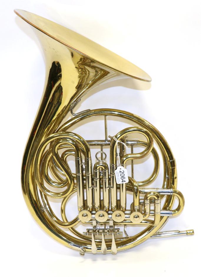 Lot 2064 - Double French Horn By Josef Lidl Brno no.1851, in shaped case