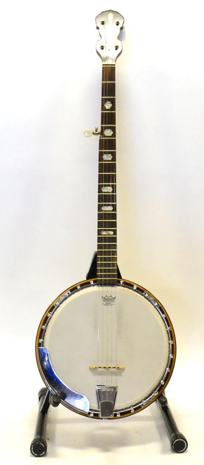 Lot 2135 - Five String Tenor Banjo with 11"; head, wooden resonator, number stamp on head reads KB54, rosewood