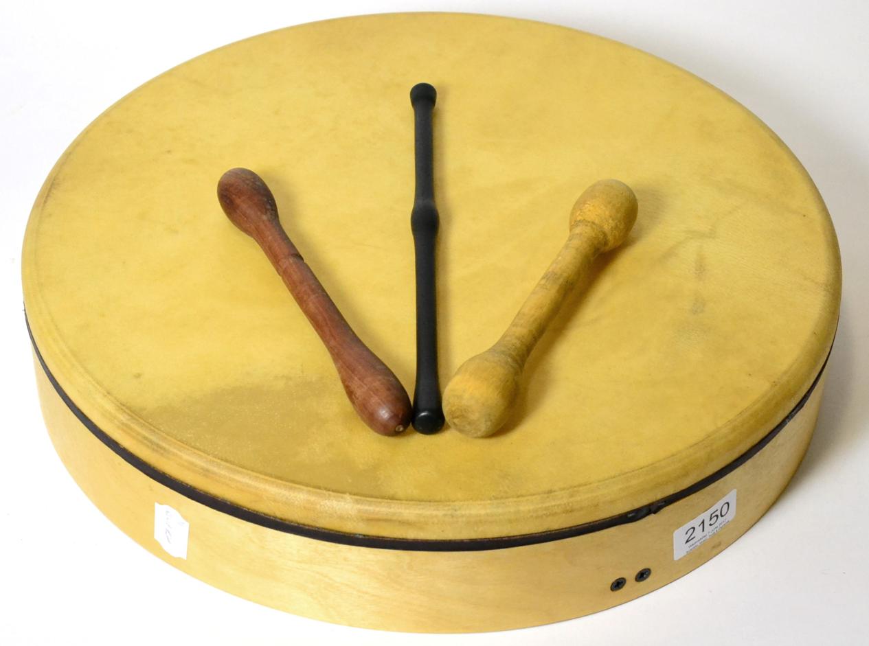 Lot 2150 Bodhran Drum with 16"; head, plywood shell