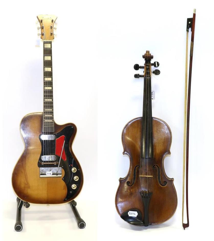 Lot 2154 - Electric Guitar with headstock badge 'Supplied by Johnnie Owens Musical Instruments,...