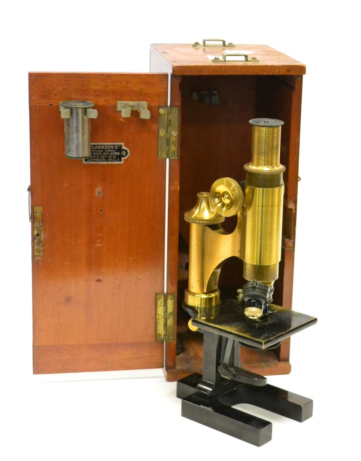 Lot 2235 - Ross Microscope SS no.8037, with two lens