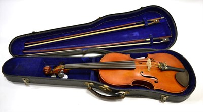 Lot 1 - Antonio Lechi Violin with 14 1/8"; two piece back, ebony fingerboard and tailpiece, labelled...