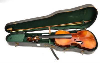 Lot 21 - Violin 14"; two piece back, labelled 'Nicolaus Amatus Fecit In Cremona 1646', ebony fingerboard and