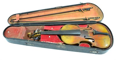 Lot 22 - Violin 14"; two piece back, made from unusual wood (back sides and neck believed to be Birds...