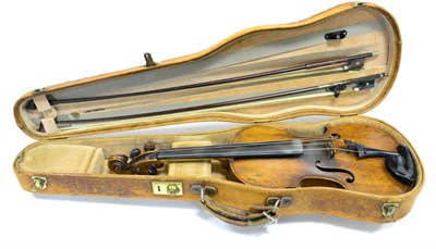 Lot 25 - Violin labelled 'Copied Pietro Antonius dalla Costa fecit in Treviso anno 17__";,one piece back...