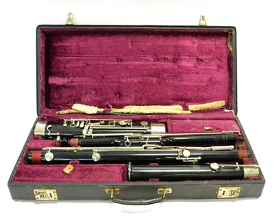 Lot 29 - Linton Elkhart Ind. (USA) Bassoon in black resin, appears complete, requires work to make playable