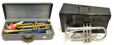 Lot 37 - Besson & Co 'Prototype' Soprano Eb Cornet  together with Boosey & Hawkes Regent trumpet  (both...