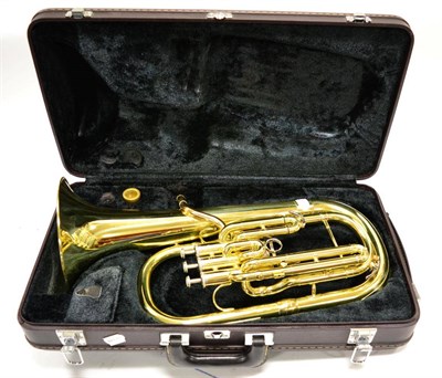 Lot 40 - Yamaha Tenor Horn YAH601T no.001015, with factory fitted 1st valve slide trigger, lacquered finish