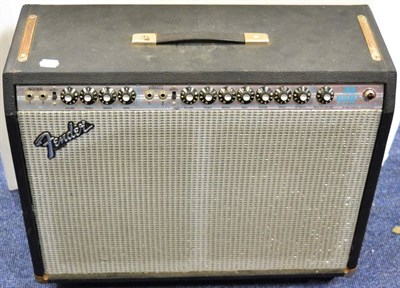 Lot 53 - Fender Silver Face Twin Reverb Amplifier no.F056481, with two normal and two Vibrato inputs and...
