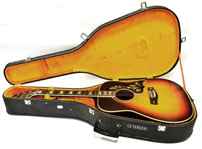 Lot 77 - Yamaha FG700S  Acoustic Guitar no.41023 (1974), two piece darkwood back and sides, sunburst finish