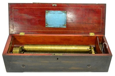 Lot 98 - Nicole Frere Cylinder Music Box No.35783 C1860 Gamme No.1093, key wind, playing 8 aires, with...