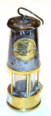 Lot 136 - Protector Brass Miners Davy Lamp type identifier damaged and unreadable, with '2248' stamped...