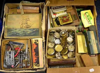 Lot 137 - Watchmakers Parts And Tools a large collection of miscellaneous items in a 6 drawer chest and 2...