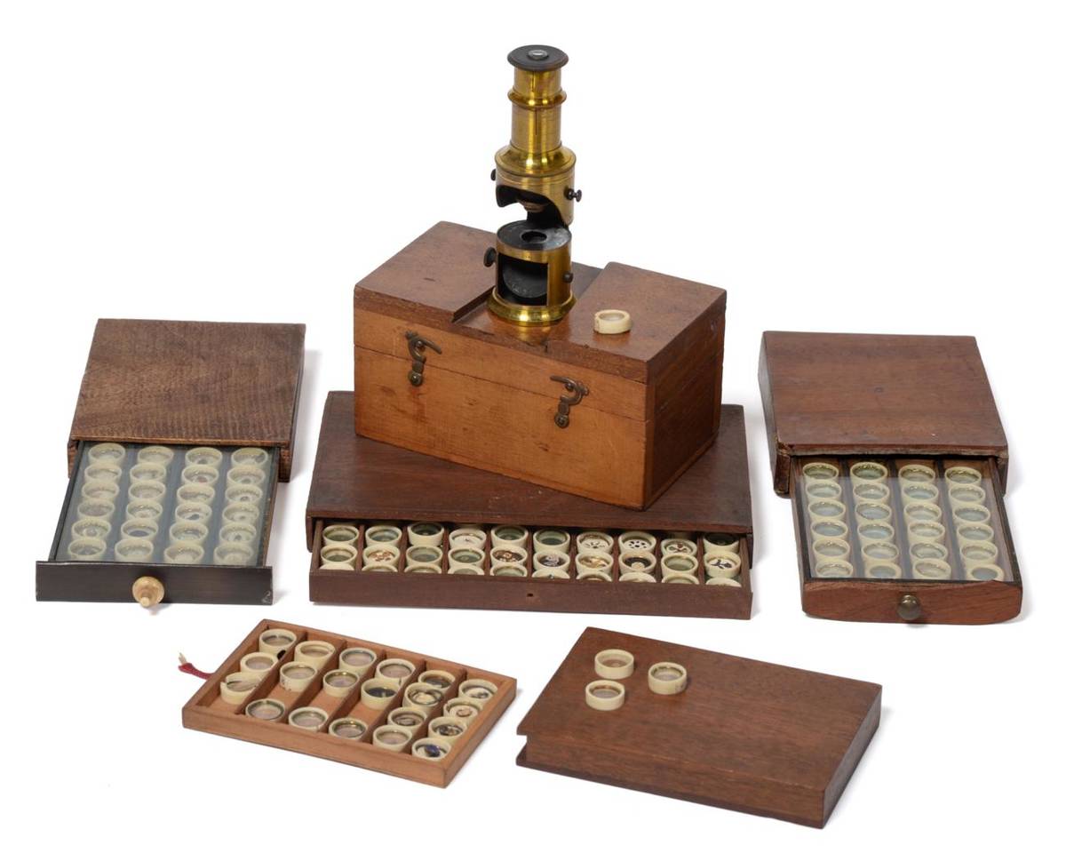 Lot 140 - Deep Cell Microscope Sample Mounts a rare collection of ivory mounts of two types of mounts in four