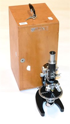 Lot 143 - Microscope (Supplied By Optical Instruments Services, Croydon)  no.21440, black finish with...