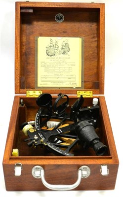 Lot 154 - C Plath (Hamburg) Sextant no.21871, black finish, with Certificate of Examination dated 1993...