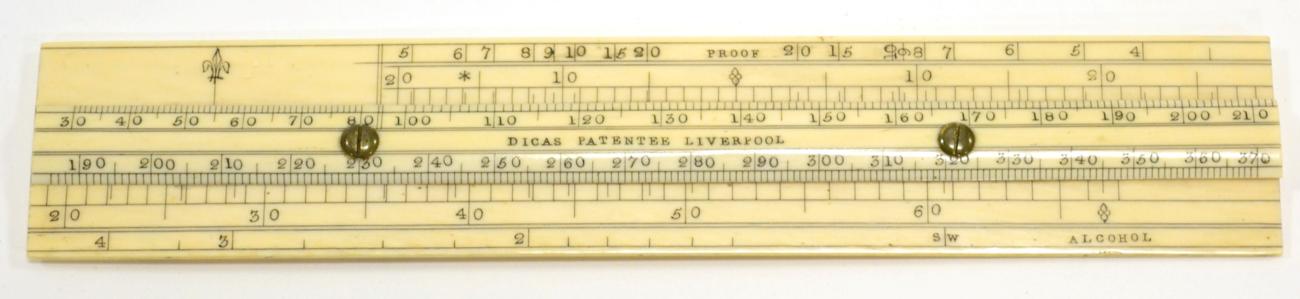 Lot 162 - Ivory Slide Rule marked 'Dicas Patentee