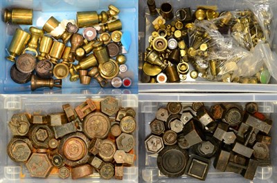Lot 164 - Various Brass And Steel Weights in four boxes (qty)