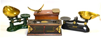 Lot 169 - J White & Sons (Auchtermuchty) Scale Base with indicator lever to side, finished in black with...