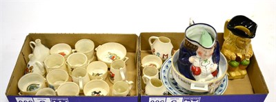 Lot 189 - Goss A Collection Of 20 Volumn Measure Models together with two plates, a bowl and two Toby jugs