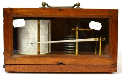 Lot 3 - Casella Barograph  with eight vacuum sections, brass frame with steel cross pieces, on base...