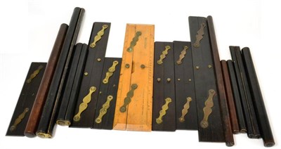 Lot 17 - Parellel Rulers six ebonised examples (one marked Rownet, one Underhill and one Harling) and a...