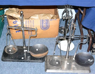 Lot 66 - Three Co-operative Wholesale Society Stainless Steel Beam Scales, including a 4lb scale with...