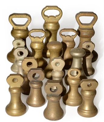 Lot 70 - Four Sets of Nickel Bell Weights, comprising three sets of six and one set of eight, weights...