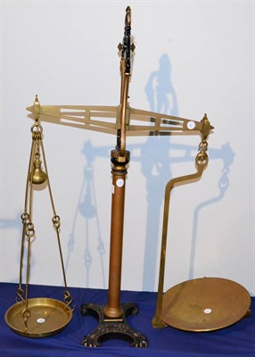 Lot 78 - A Cast Iron and Brass 7lb Beam Scale by Bartlett of Bristol, the claw shaped cast foot with...