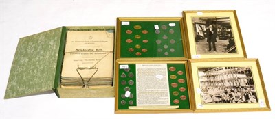 Lot 82 - Two Framed Displays of Co-operative Tokens, together with CWS book, photographs, Avery...