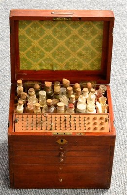 Lot 102 - A Mahogany Dental Cabinet, with five graduated drawers and hinged lid, containing a selection...