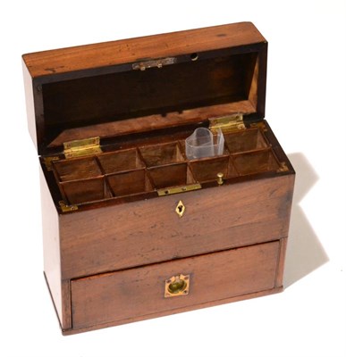 Lot 103 - Apothecary's Chest mahogany with brass fitting, top layer has sections for 10 bottles and the...