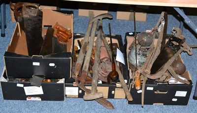 Lot 113 - A Large Collection of Woodworking and Other Tools, including saws, mallets, planes, chisels,...