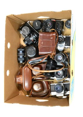 Lot 178 - Various Cameras including four Prakticas, two Zeiss Ikons, two Zenits, Kiev and an Agfa;...