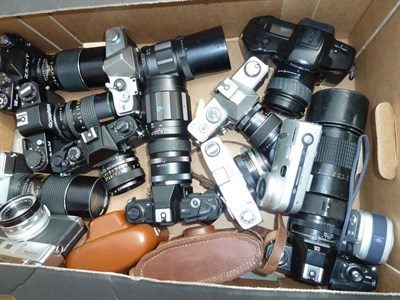 Lot 185 - Various Cameras including Rolleiflex SL35M, Minolta SR1, Centon DF300, Chinon CEII, Nikon EM...