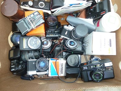 Lot 188 - Various Cameras including Zorki 4K, Pentax Z1, Olympus 101, Fujica ST605N and others (qty)