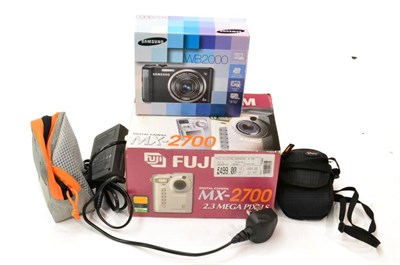 Lot 192 - Various Digital Cameras including FujiFilm MX-2700 (in original box) Samsung WB2000 with...