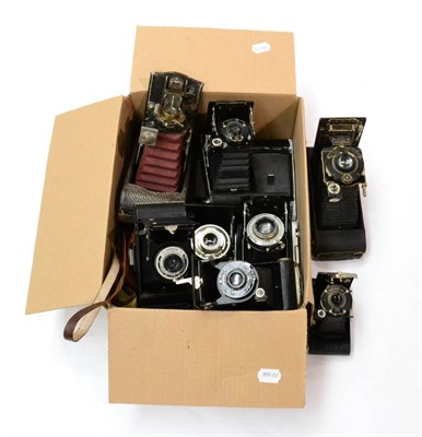 Lot 193 - Various Folding Cameras including six Kodaks (one pre-war example), Kershaw Penguin and an...