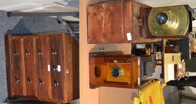 Lot 203 - J Lizars (Glasgow) Magic Lantern with brass lens, makers plaque to side (fitted for electric...