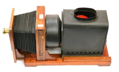 Lot 204 - Magic Lantern with mahogany body/frame and Busch's Rapid Aplanat No.2 8"; brass lens fitted...