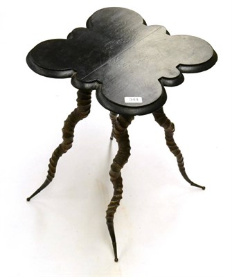 Lot 344 - A Late Victorian Occasional Table, with cloverleaf shaped top supported by four Blackbuck horns...